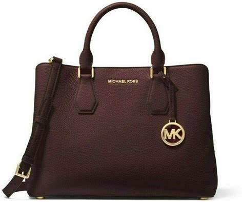 Michael Kors Camille Leather Satchel Bag Barolo 